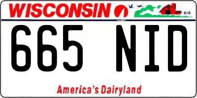 WI license plate 665NID