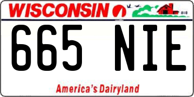 WI license plate 665NIE
