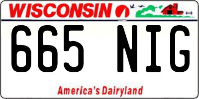 WI license plate 665NIG