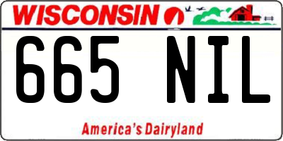 WI license plate 665NIL