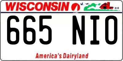 WI license plate 665NIO