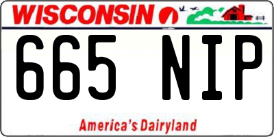 WI license plate 665NIP