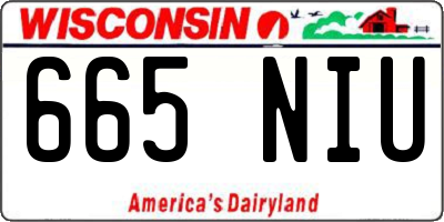 WI license plate 665NIU