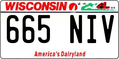 WI license plate 665NIV