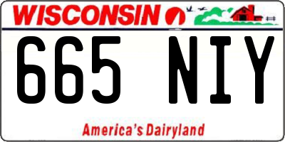 WI license plate 665NIY