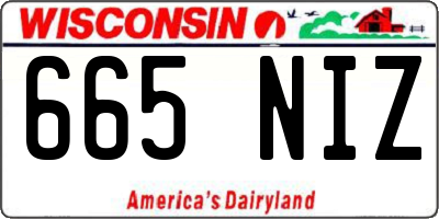 WI license plate 665NIZ