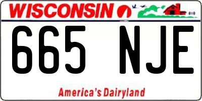 WI license plate 665NJE