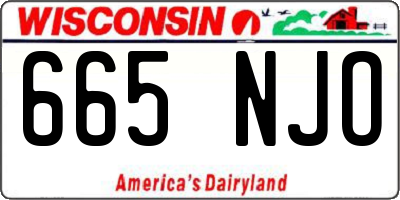 WI license plate 665NJO