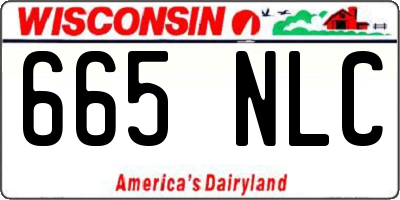 WI license plate 665NLC