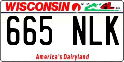 WI license plate 665NLK