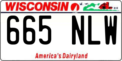 WI license plate 665NLW