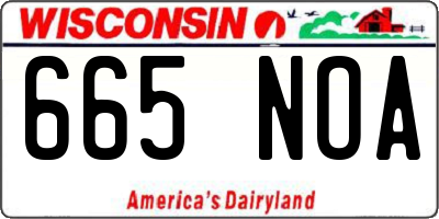 WI license plate 665NOA
