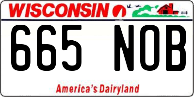 WI license plate 665NOB