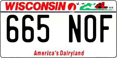 WI license plate 665NOF