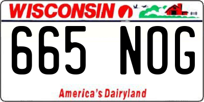 WI license plate 665NOG