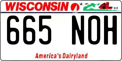 WI license plate 665NOH