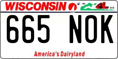 WI license plate 665NOK