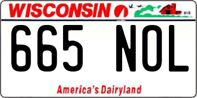 WI license plate 665NOL
