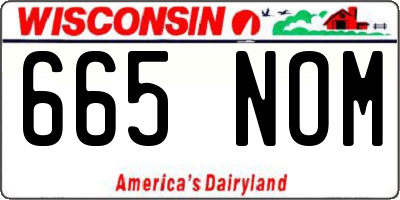 WI license plate 665NOM