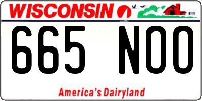 WI license plate 665NOO