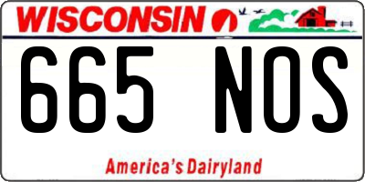 WI license plate 665NOS