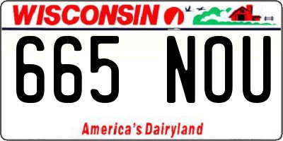 WI license plate 665NOU