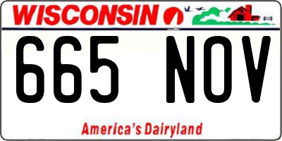 WI license plate 665NOV