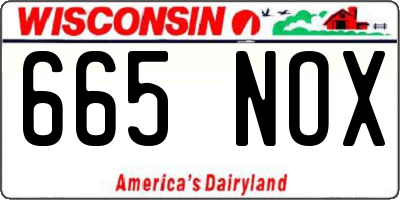 WI license plate 665NOX