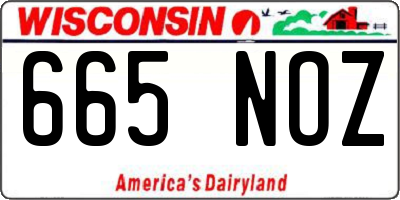WI license plate 665NOZ
