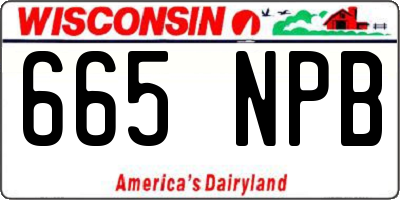 WI license plate 665NPB