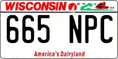 WI license plate 665NPC