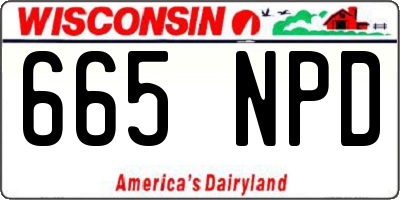WI license plate 665NPD