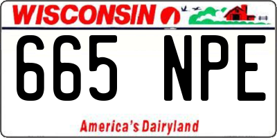 WI license plate 665NPE