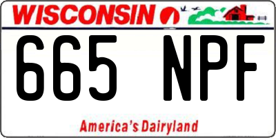 WI license plate 665NPF