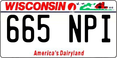 WI license plate 665NPI