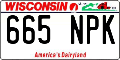 WI license plate 665NPK