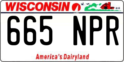 WI license plate 665NPR