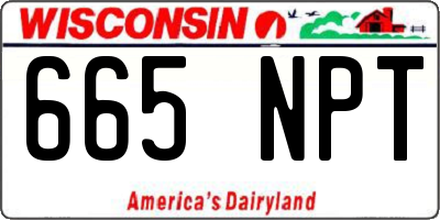WI license plate 665NPT