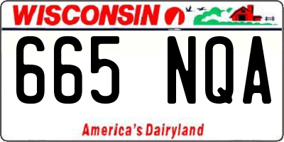 WI license plate 665NQA