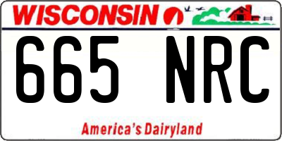 WI license plate 665NRC