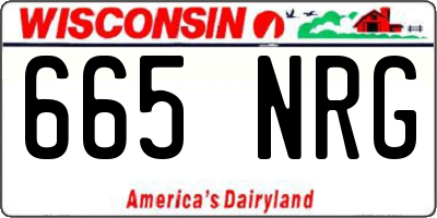 WI license plate 665NRG
