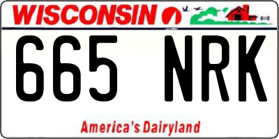 WI license plate 665NRK