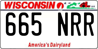 WI license plate 665NRR
