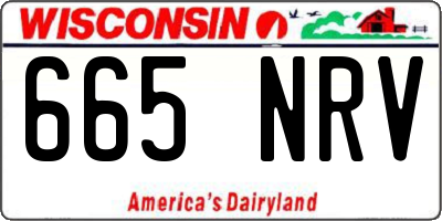 WI license plate 665NRV