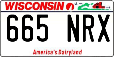 WI license plate 665NRX