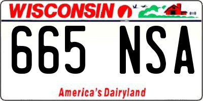 WI license plate 665NSA