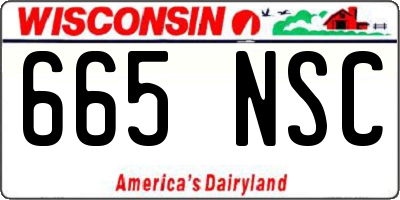 WI license plate 665NSC
