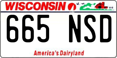 WI license plate 665NSD
