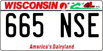 WI license plate 665NSE