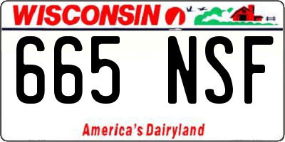 WI license plate 665NSF